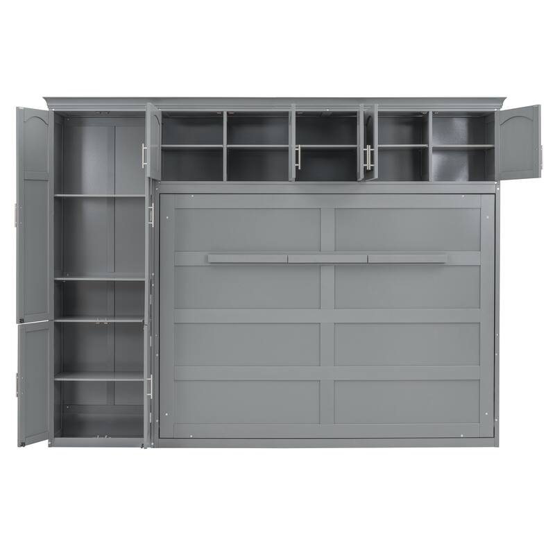 Queen Size Smart Murphy Bed with Integrated Wardrobe & Storage - Fully Customizable Space-Saving Wall Bed System