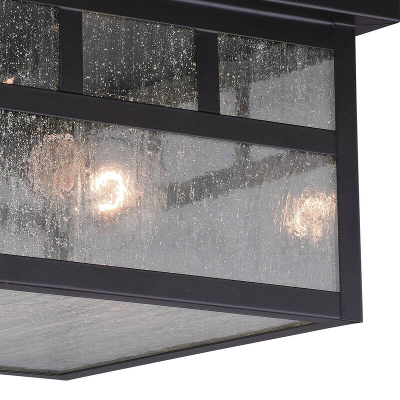 Outdoor Ceiling Light Flush Mount - Mission Style Bronze Yard Porch Light 11.5" - 7