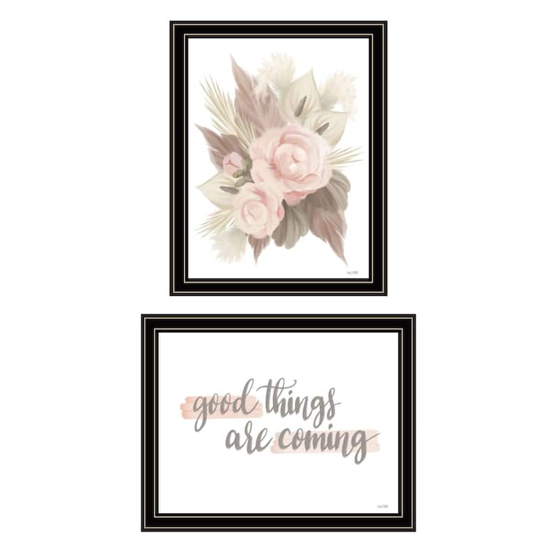 Trendy Decor 4U "Good Things are Coming" Printed Framed Wall Art by House Fenway - Black - 18 x 14