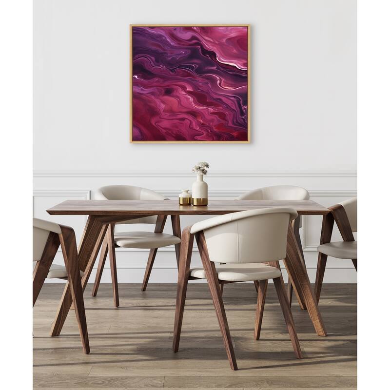 Kate and Laurel Sylvie Tonal Purple Plum Framed Canvas by Creative Bunch Studio