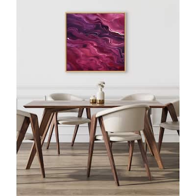 Kate and Laurel Sylvie Tonal Purple Plum Framed Canvas by Creative Bunch Studio