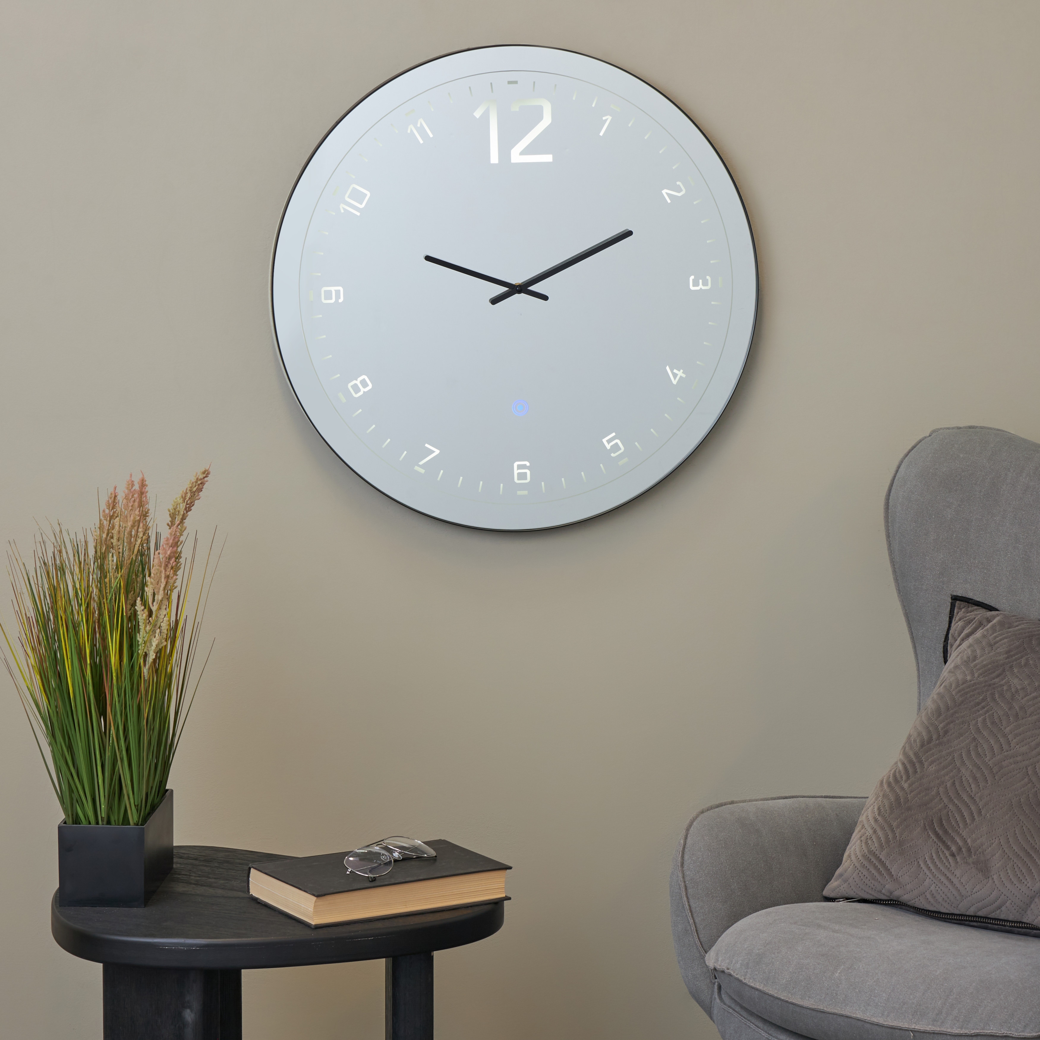 Multi Colored Glass LED Decorative Wall Clock with Black Frame - 1
