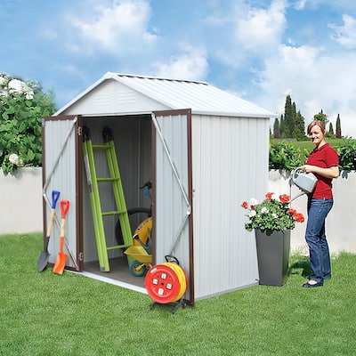 4 x 6ft Outdoor Storage Shed Store Patio Furniture Garden Tool Storage - 6ft x 4ft