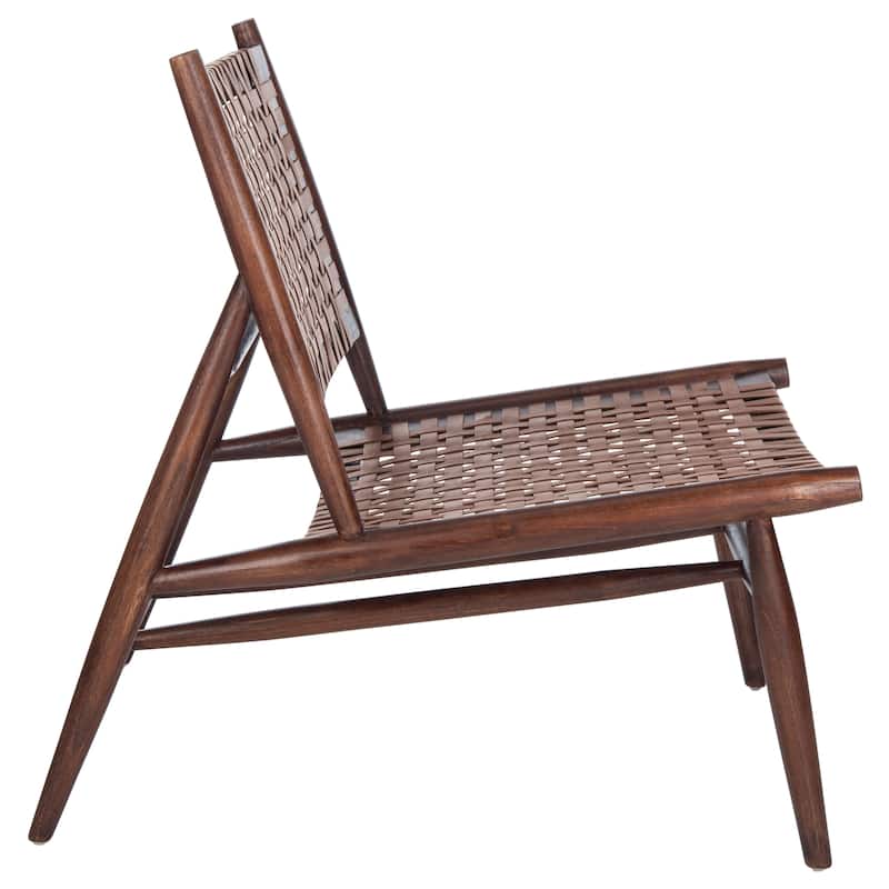 SAFAVIEH Soleil Squared Leather Woven Accent Chair - 26" W x 31.5" L x 30.7" H