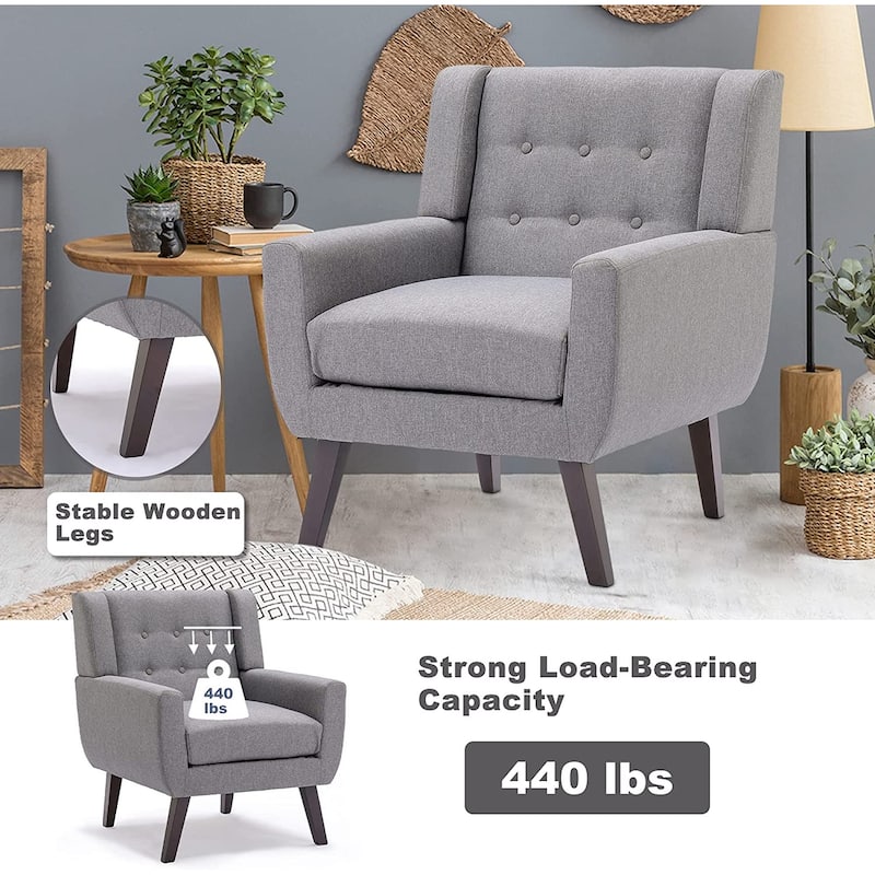 Arm Chair Morden Linen Upholstered Accent Chair Living Room Chair