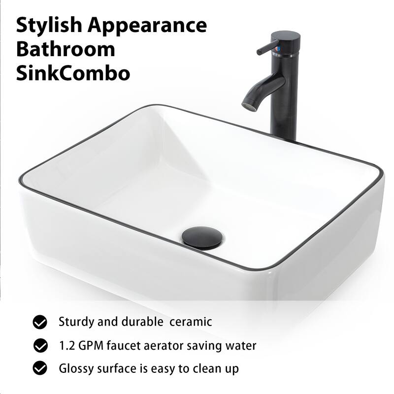 48" Bathroom Vanity Set Vessel Sink Faucet W/ Small Cabinet Combo