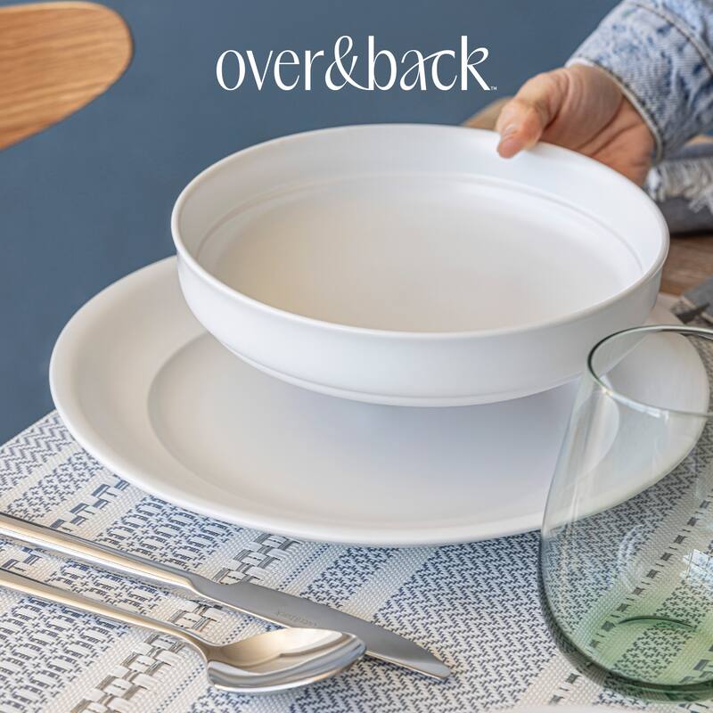 over&back Rimmed Semi-Matte Stoneware Dinner Bowls - 32oz