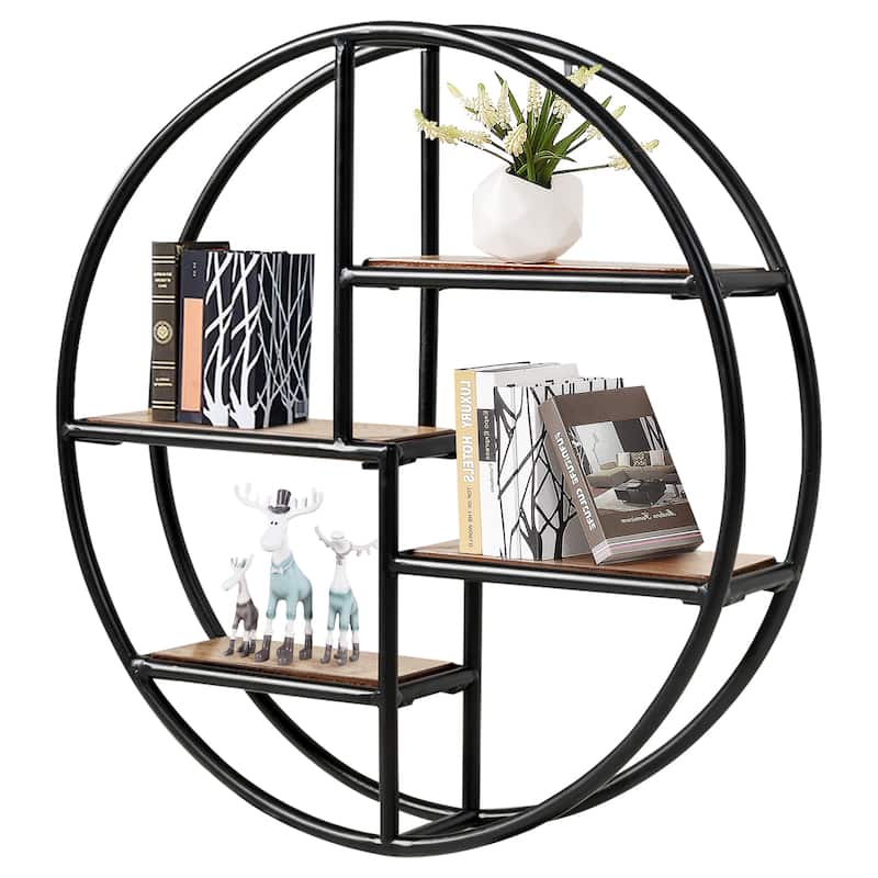 Wall Mounted Circular Shelf Round Wall Hanging 4Tier Shelves