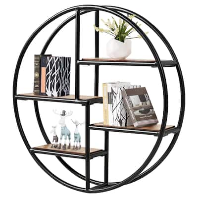 Wall Mounted Circular Shelf Round Wall Hanging 4Tier Shelves