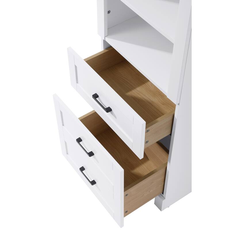 Fresco 16-28 Inch Bath Storage Glass Cabinet