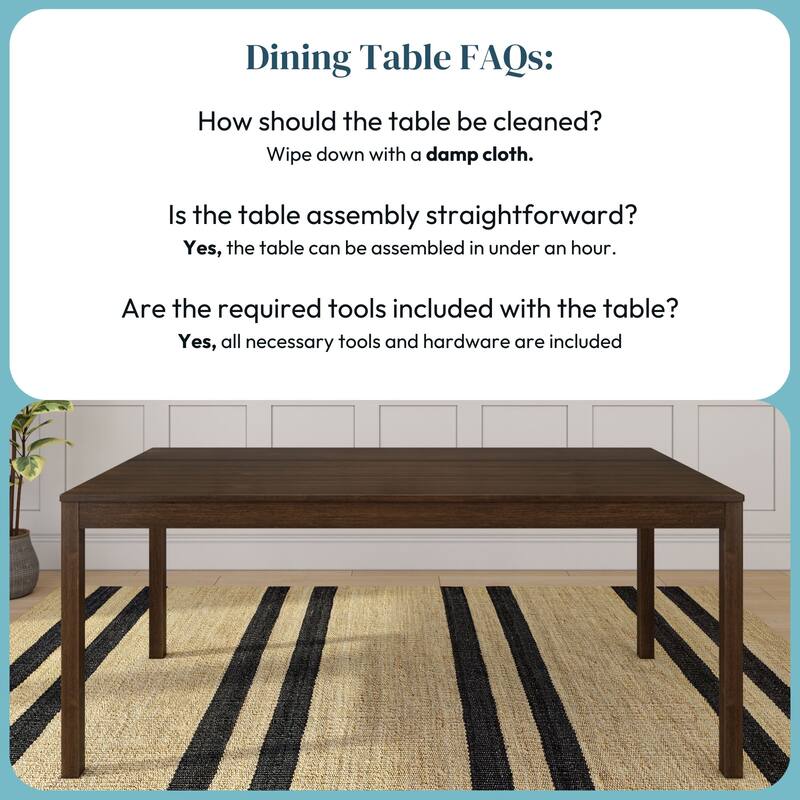 Rectangular 72" Dining Table