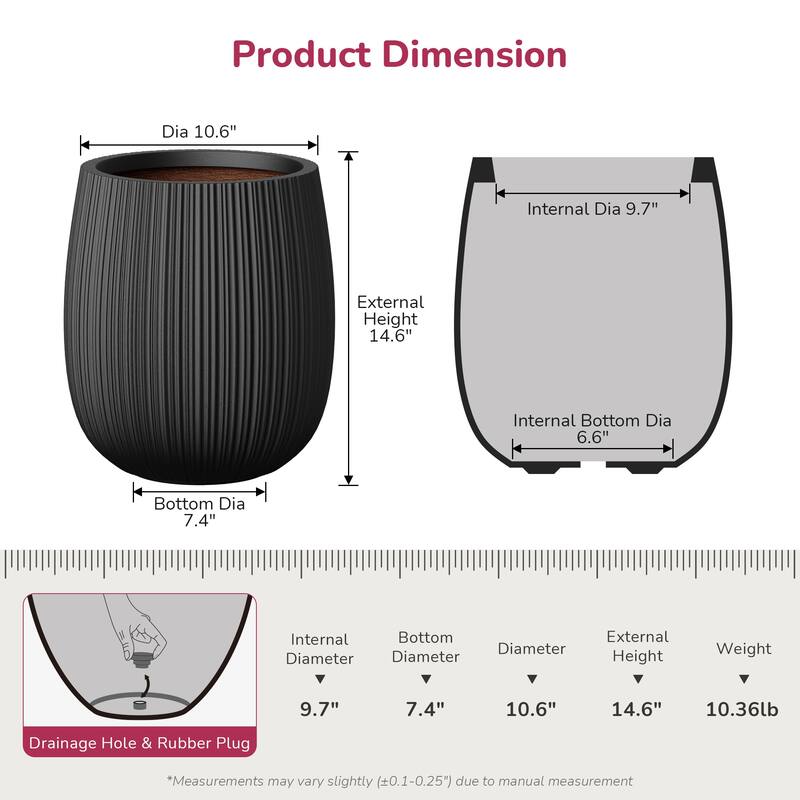 Concrete Round Planter with Enhanced Interior