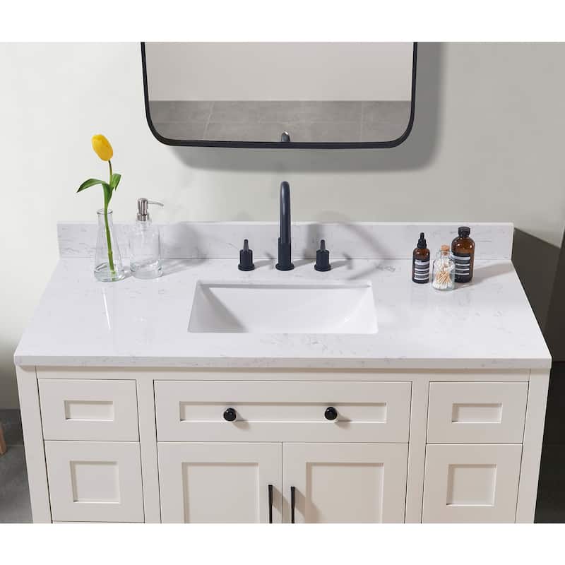 Altair Oderzo Bathroom Vanity Countertop in Aosta White Finish