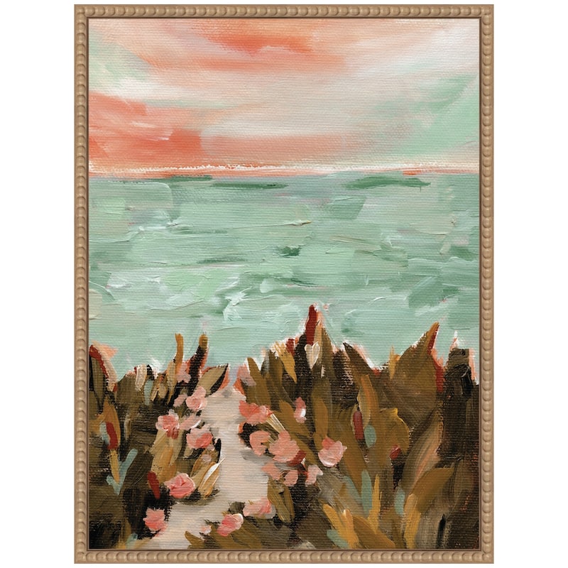 Kate and Laurel Sylvie Landscape 02 Beach Framed Canvas by Annie Quigley