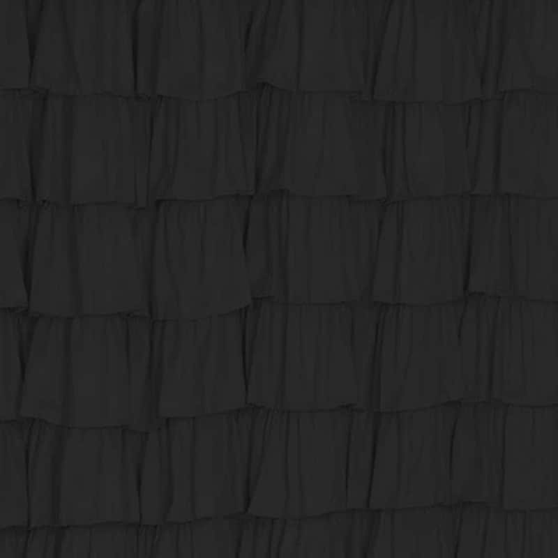 Ruffle Fabric Shower Curtain 72 x 72 Black