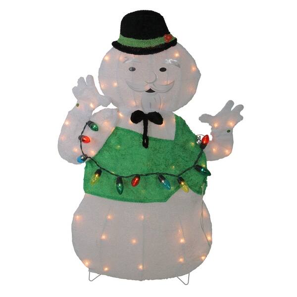 Shop 33 Lighted White And Green Sam The Snowman Christmas