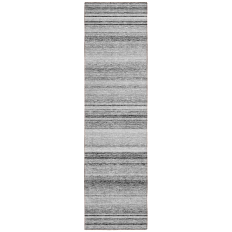 Machine Washable Indoor/ Outdoor Chantille Multi Stripe Rug