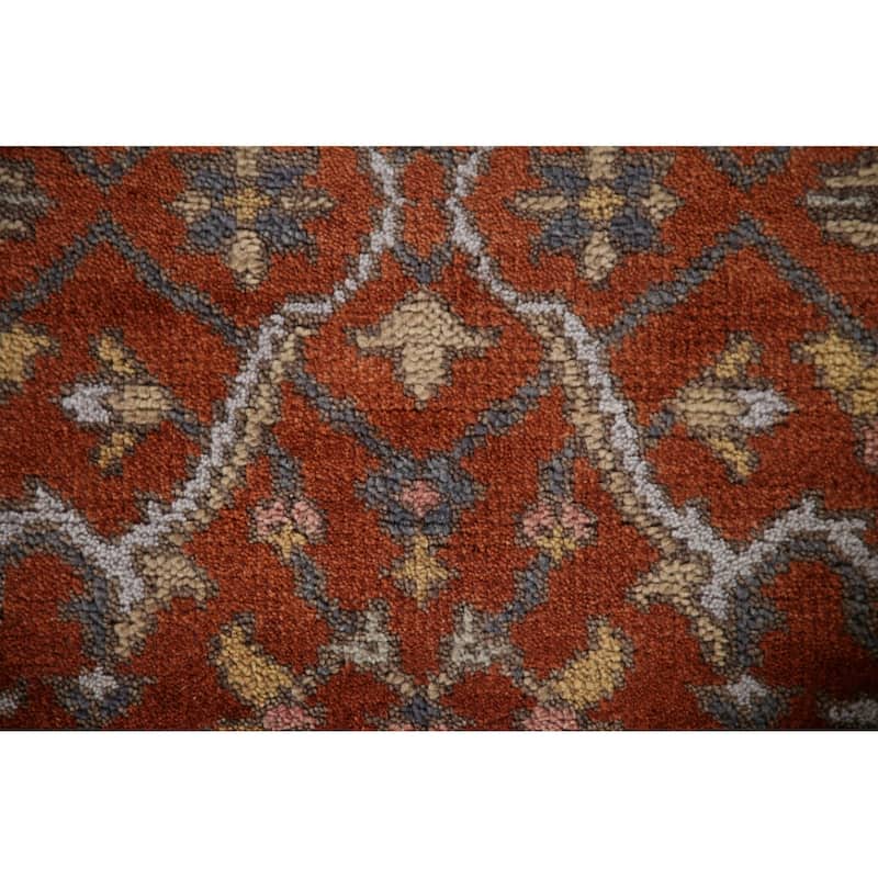 Orange Heriz Serapi Indian Area Rug Hand-knotted Wool Carpet - 2'7"x 5'11"