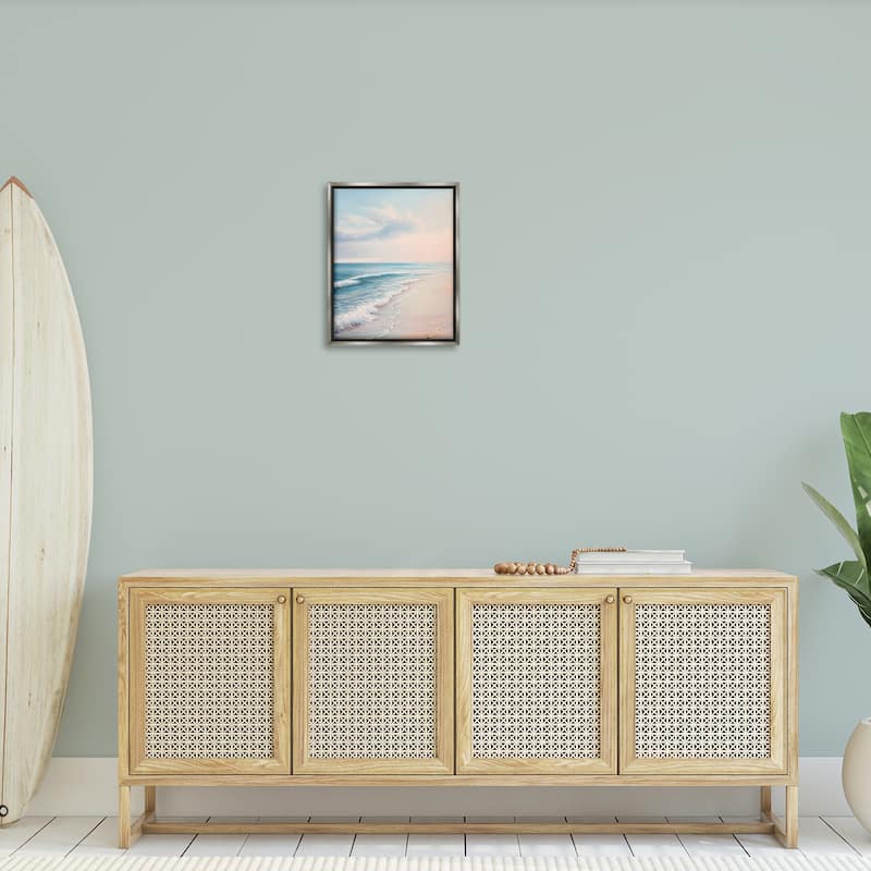 Stupell Serene Sands at Sunset Framed Floater Canvas Wall Art Design By Franklyn Gregory