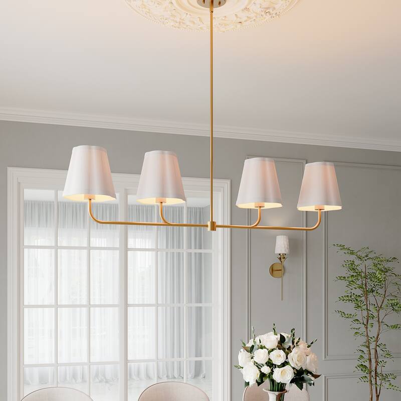 Acroma 4 - Light Dimmable Gold Linear Chandelier Kitchen Island Chandelier. - 4-light.