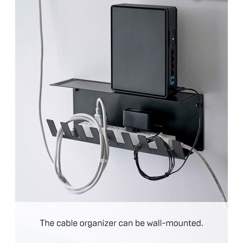 Yamazaki Home Under-Desk Cable Organizer, Steel - L 4.1 x W 13.4 x H 4.7 inches