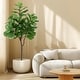 preview thumbnail 4 of 5, Artificial Fiddle Leaf Fig Tree 6ft Tall Faux Fiddle Leaves Fake Artificial Ficus Lyrata - 6.3x6.3x72in