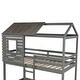 preview thumbnail 24 of 29, Bunk bed wooden loft bed with roof, window, railing, ladder
