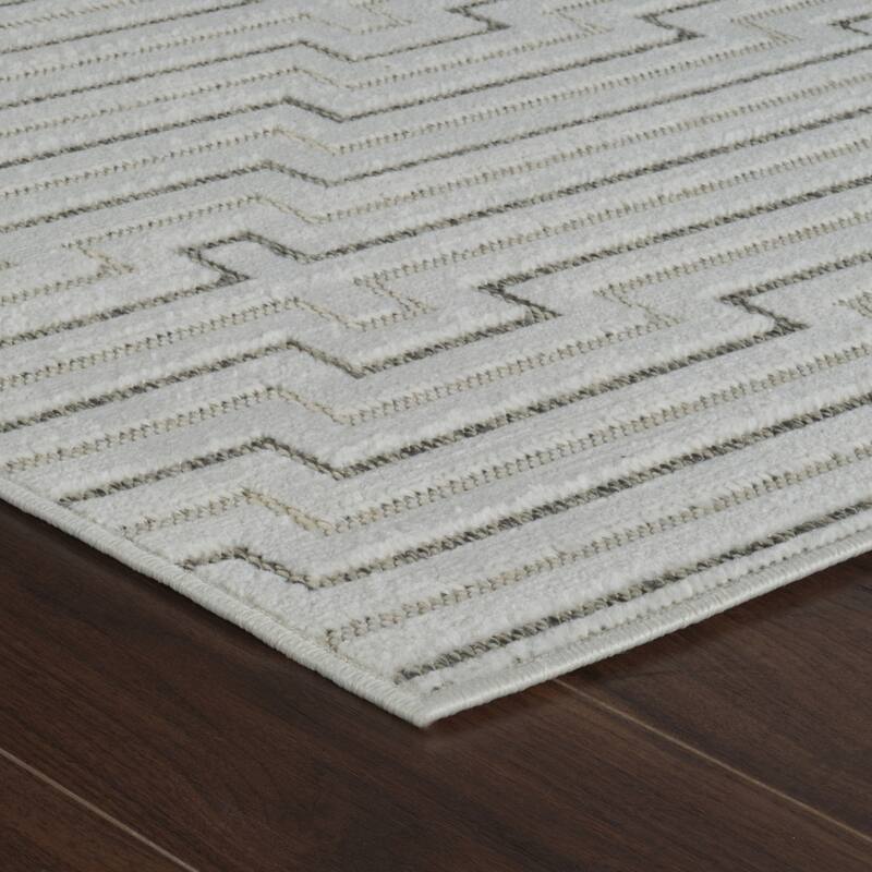 Elto Sleek Geometric Weather Resistant Current & Stylish Outdoor Rug