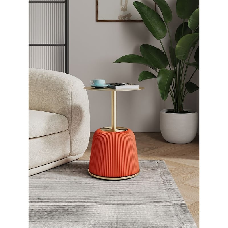 Manhattan Comfort Modern Anderson 1.0 Upholstered End Table - Orange