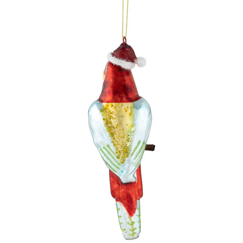 6.5" Tropical Bird Glass Christmas Ornament