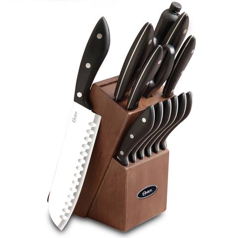 Oster Huxford 14 Piece Stainless Steel Cutlery Set with Wood Block