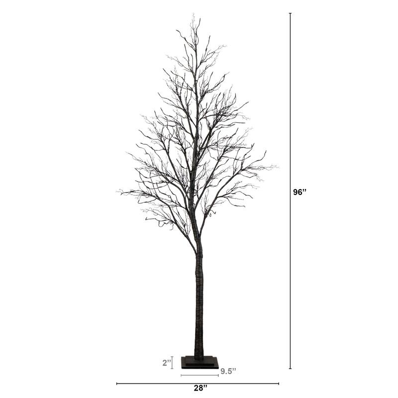 Pre-Lit Deluxe Twig Artificial Halloween Tree - 8' - Multicolor LED Lights