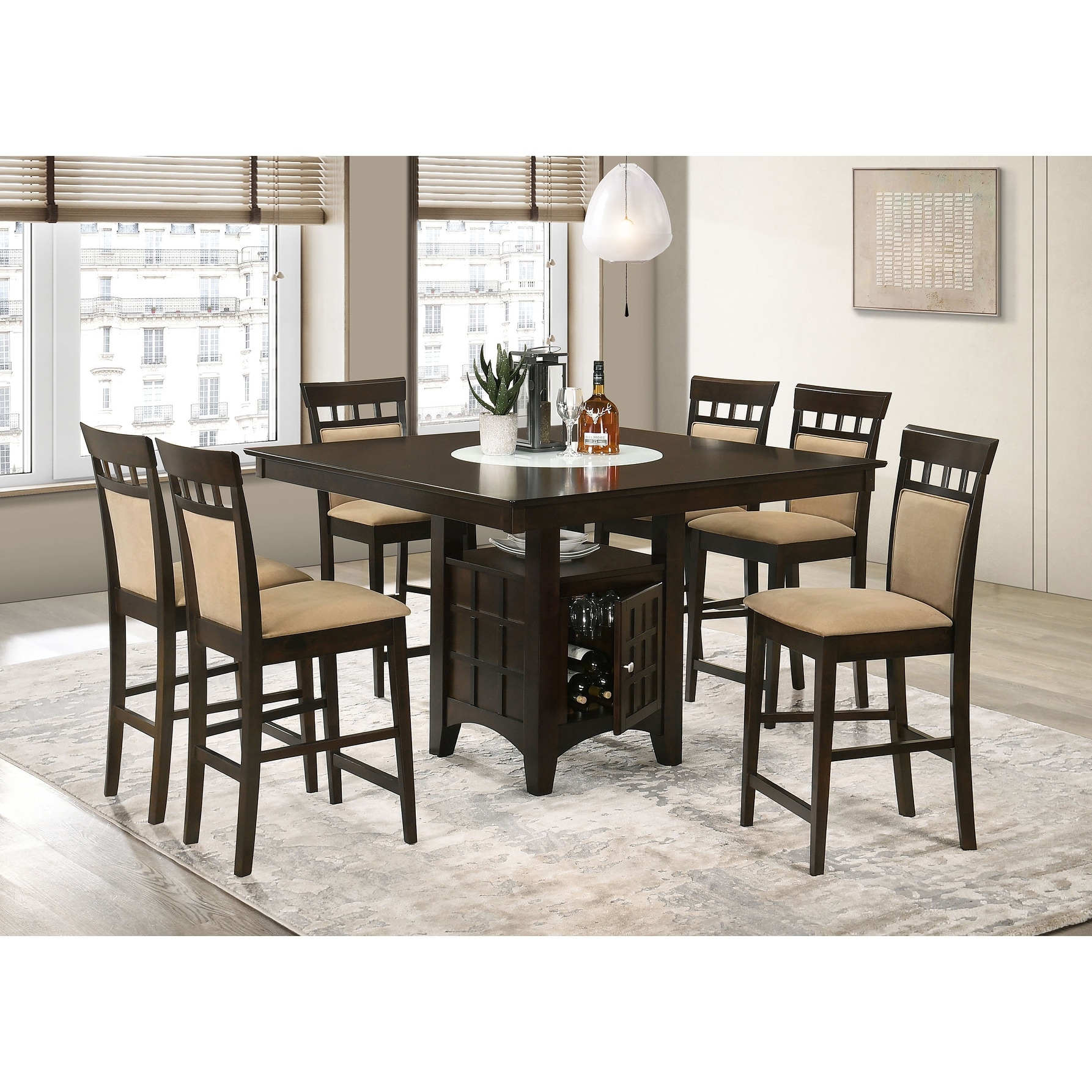 Gabriel Square Counter Height Dining Set Cappuccino