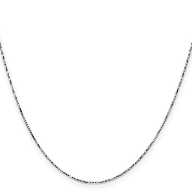 Curata 14k White Gold Solid Sparkle-Cut 0.65mm Pendant Necklace - 18 Inch - Spring Ring