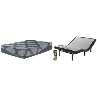 Signature Design by Ashley 12 Inch Ashley Hybrid Black/Gray 2-Piece Queen Mattress Package