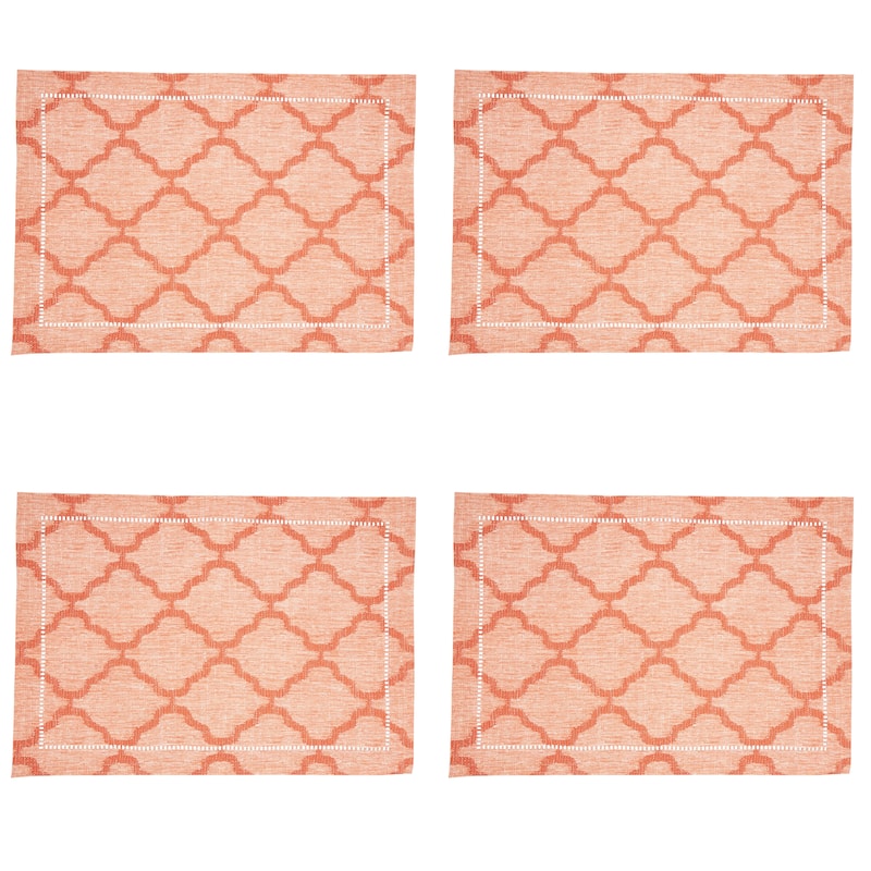 Placemats With Laser-Cut Hemstitch Design (Set of 4) - 14"x20"