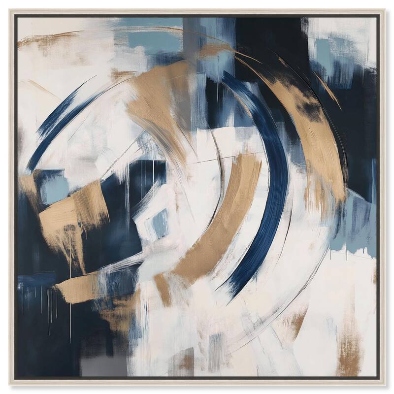 Golden Vortex I Canvas by Art Remedy - Silver - 24" x 24"