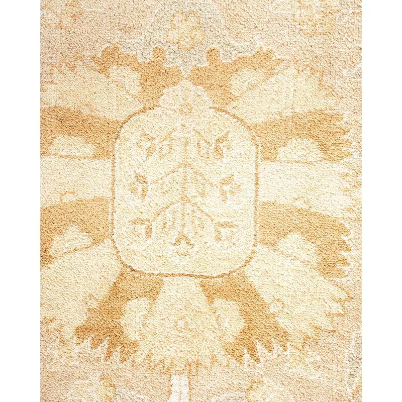 Overton Hand Knotted Wool Vintage Inspired Traditional Mogul Beige Area Rug - 9 x 12