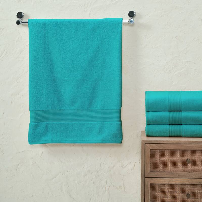 Fabstyles Soft Absorbent Bath Towel, 27 x 54 Inches, Set of 4