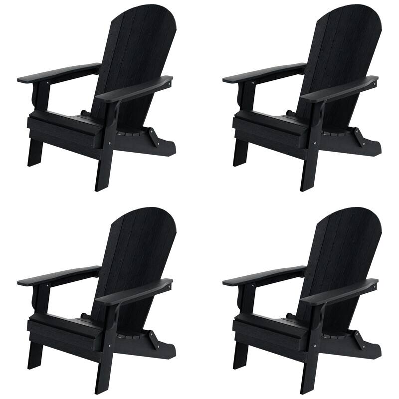 Vineyard HIPS Outdoor Folding Eco-Friendly All Weather Seashell Adirondack Chair (Set of 4)