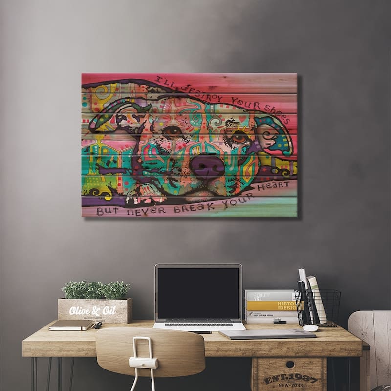 Never Break Your Heart Print On Wood by Dean Russo - Multi-Color