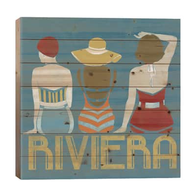 Vintage Bathing Beauties I Print On Wood by June Erica Vess - Multi-Color