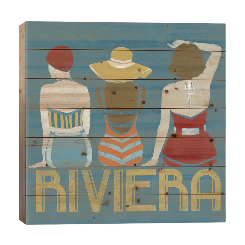 Vintage Bathing Beauties I Print On Wood by June Erica Vess - Multi-Color