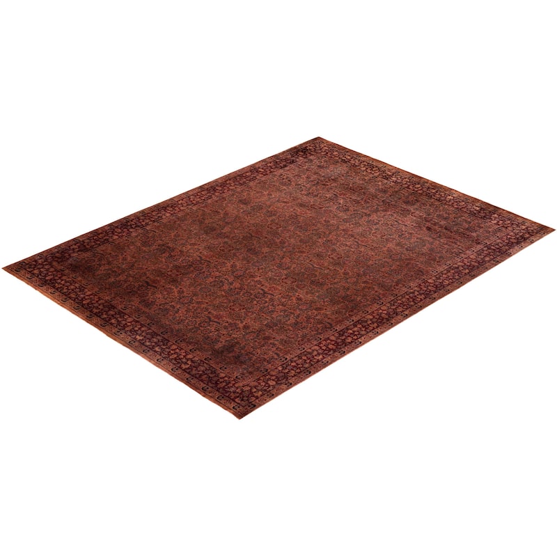 Overdyed, One-of-a-Kind Hand-Knotted Area Rug - Pink - 7' 10" x 10' 5"
