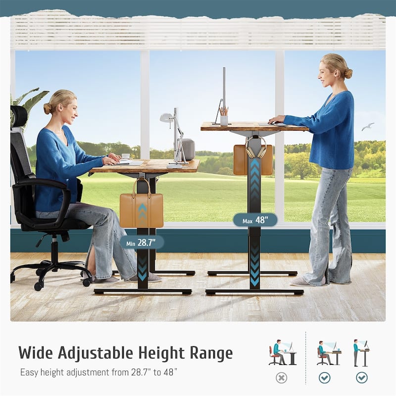Standing Desk Adjustable Height, Electric Sit Stand up Desk for Home Office, Modern Rising Work Table for Computer,Workstation