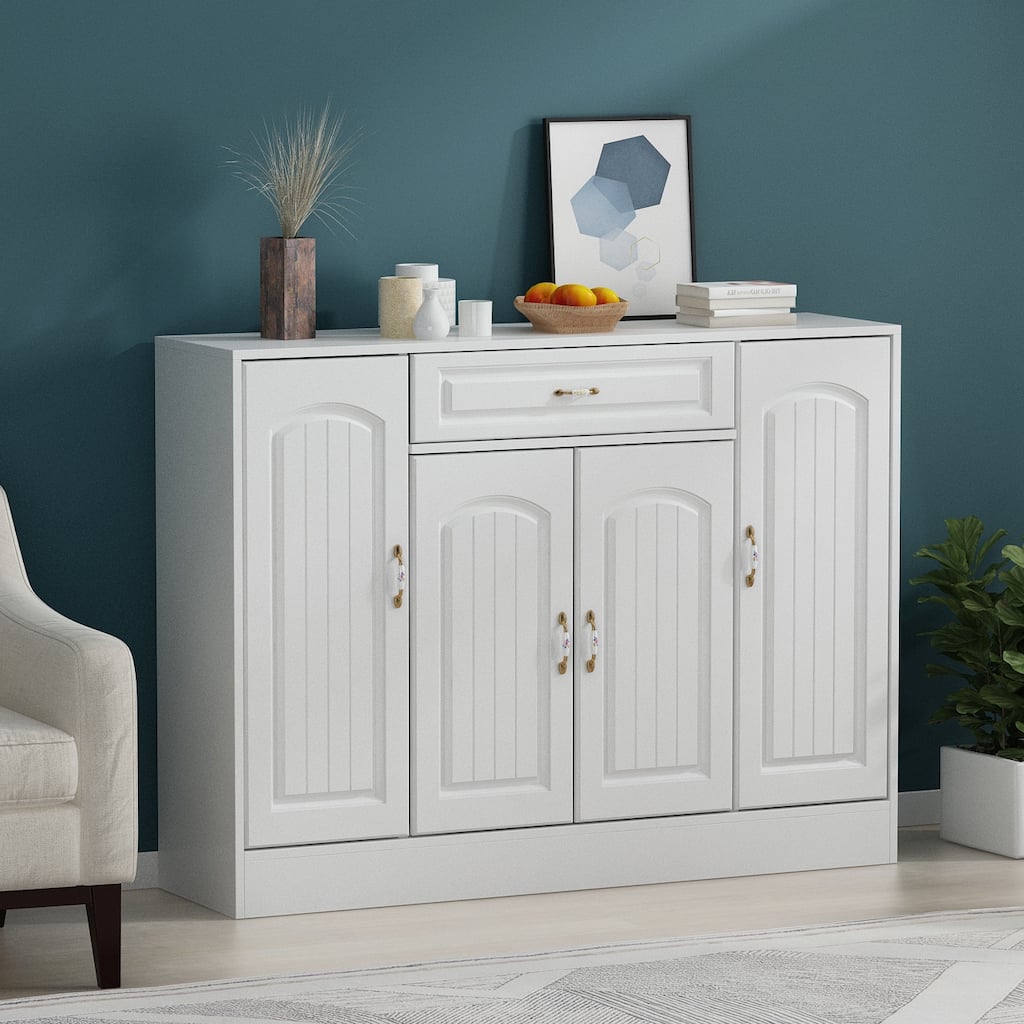 Modern 1-Drawer Solid Wood Shoe Cabinet Storage Table