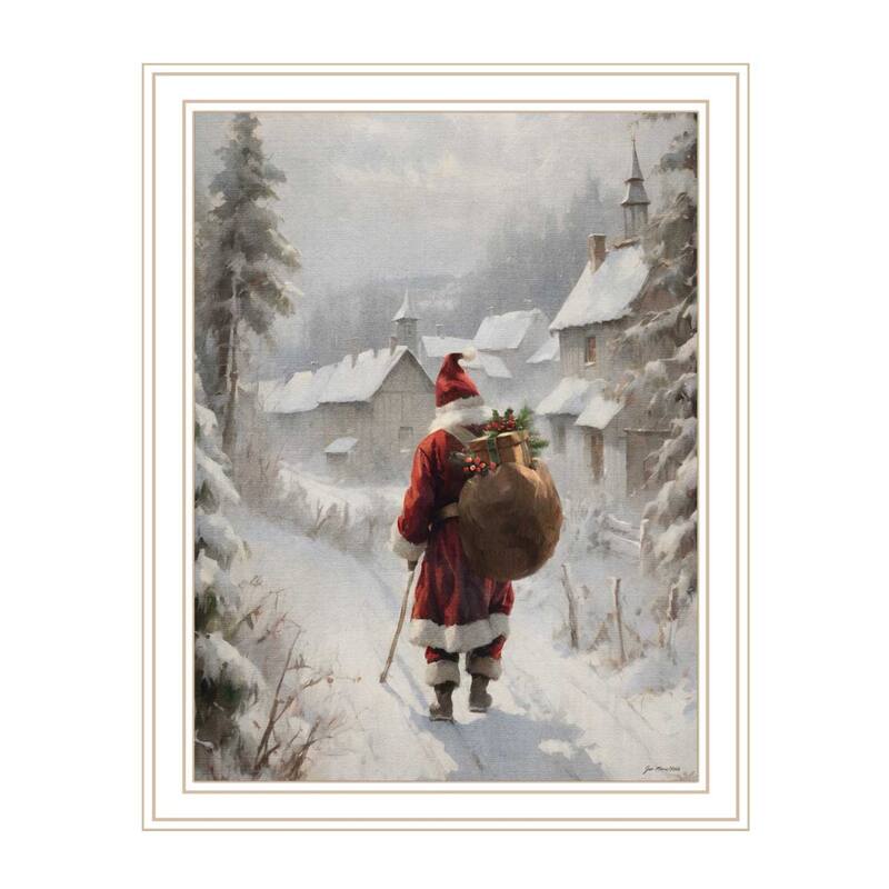 2-Piece Framed Wall Art Set - On The Eve of Christmas, White Frame
