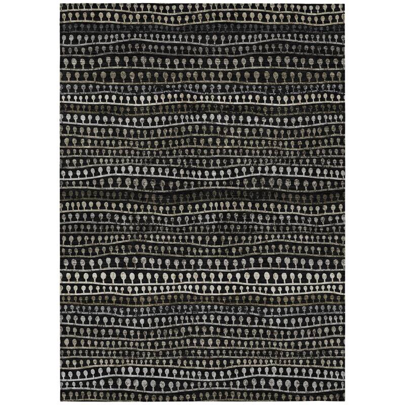 HomeRoots Striped Transitional Rectangle Outdoor Rug