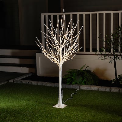 5 FT Copper Wire Birch Tree With 268 Warm White LEDs