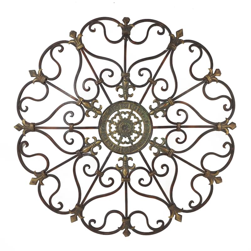 Brown Metal Scroll Home Wall Decor